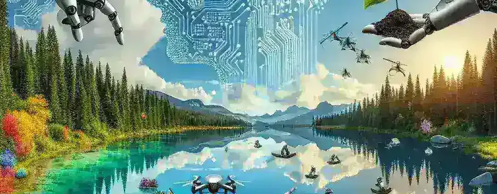 "AI technology analyzing environmental pollution data on a digital interface, showcasing how advanced tools are transforming pollution detection and remediation efforts."