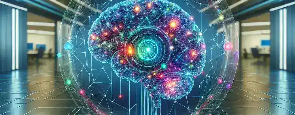 "AI Hallucination Detection Tools for Enterprise Systems - Visual representation of advanced AI algorithms monitoring data integrity and performance in large-scale enterprise environments."