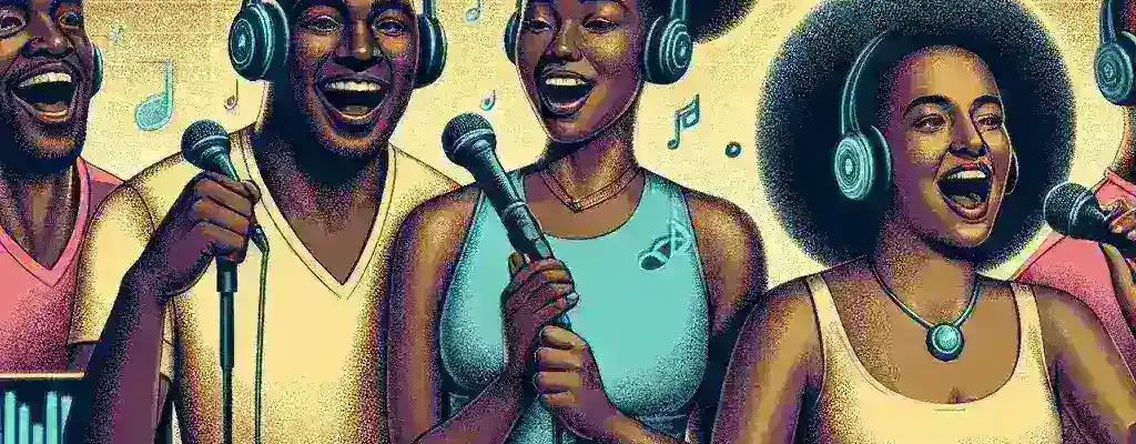 "Spotify adds AI-powered karaoke features for U.S. subscribers, showcasing users singing along to their favorite tracks in a lively atmosphere."